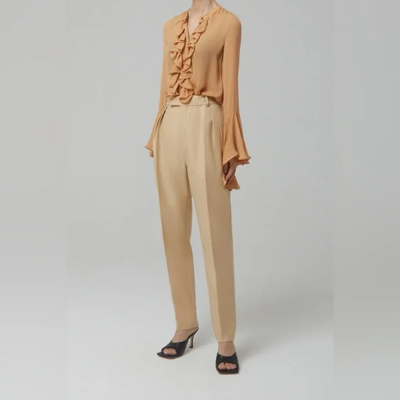 KHAITE 2 Magdeline Pant Khaki Classic Beige Women's Trousers - Picture 2 of 11